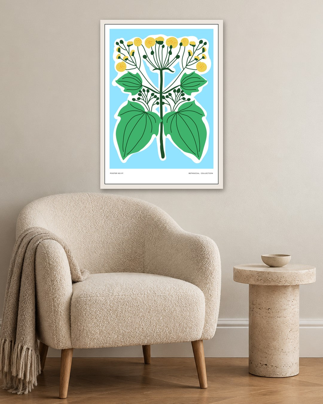 SENT Studio - Aesthetic Poster No. 7 - white frame in a room