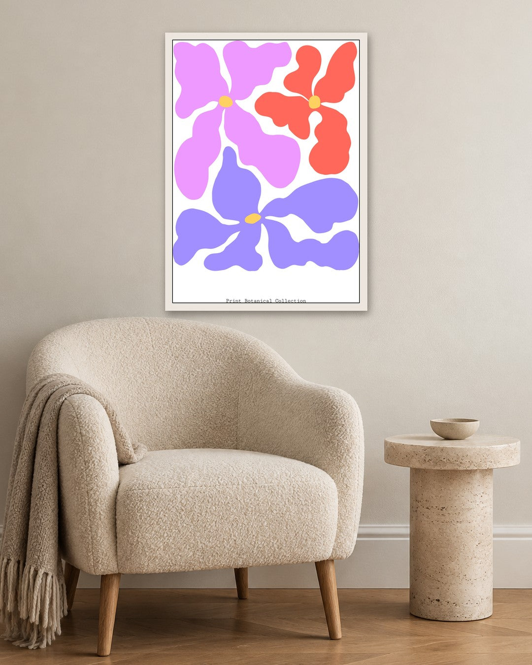 SENT Studio - Blooming Flowers Poster No. 30 - white frame in a room
