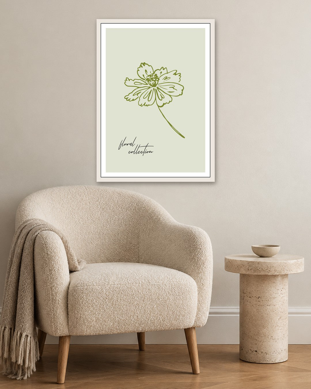 SENT Studio - Blooming Flowers Poster No. 53 - white frame in a room