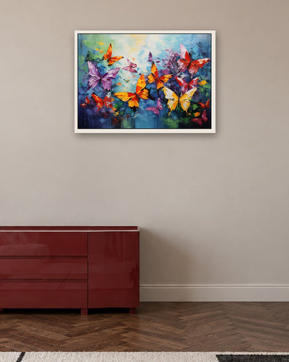 SENT Studio - Butterflies No. 18 - white frame in a room