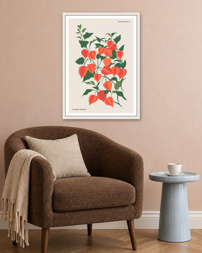 SENT Studio - Botanical Poster No. 37 - white frame in a room