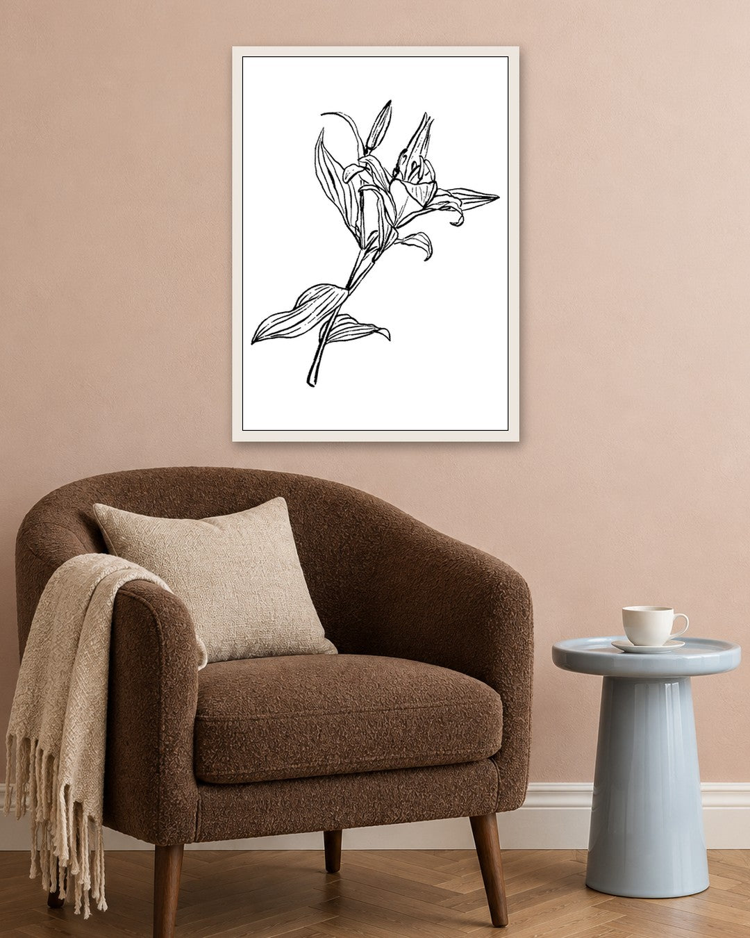 SENT Studio - Blooming Flowers Poster No. 13 - white frame in a room