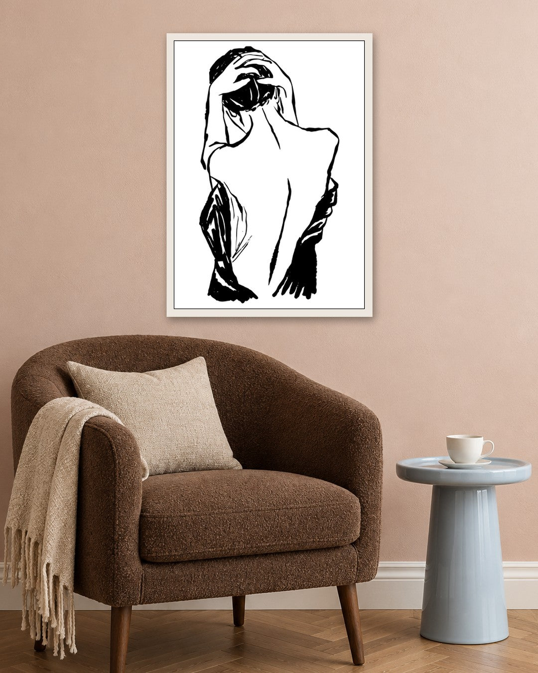 SENT Studio - Dancing Poster No. 61 - white frame in a room