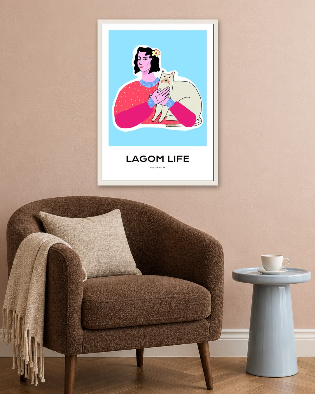 SENT Studio - Aesthetic Poster No. 24 - white frame in a room