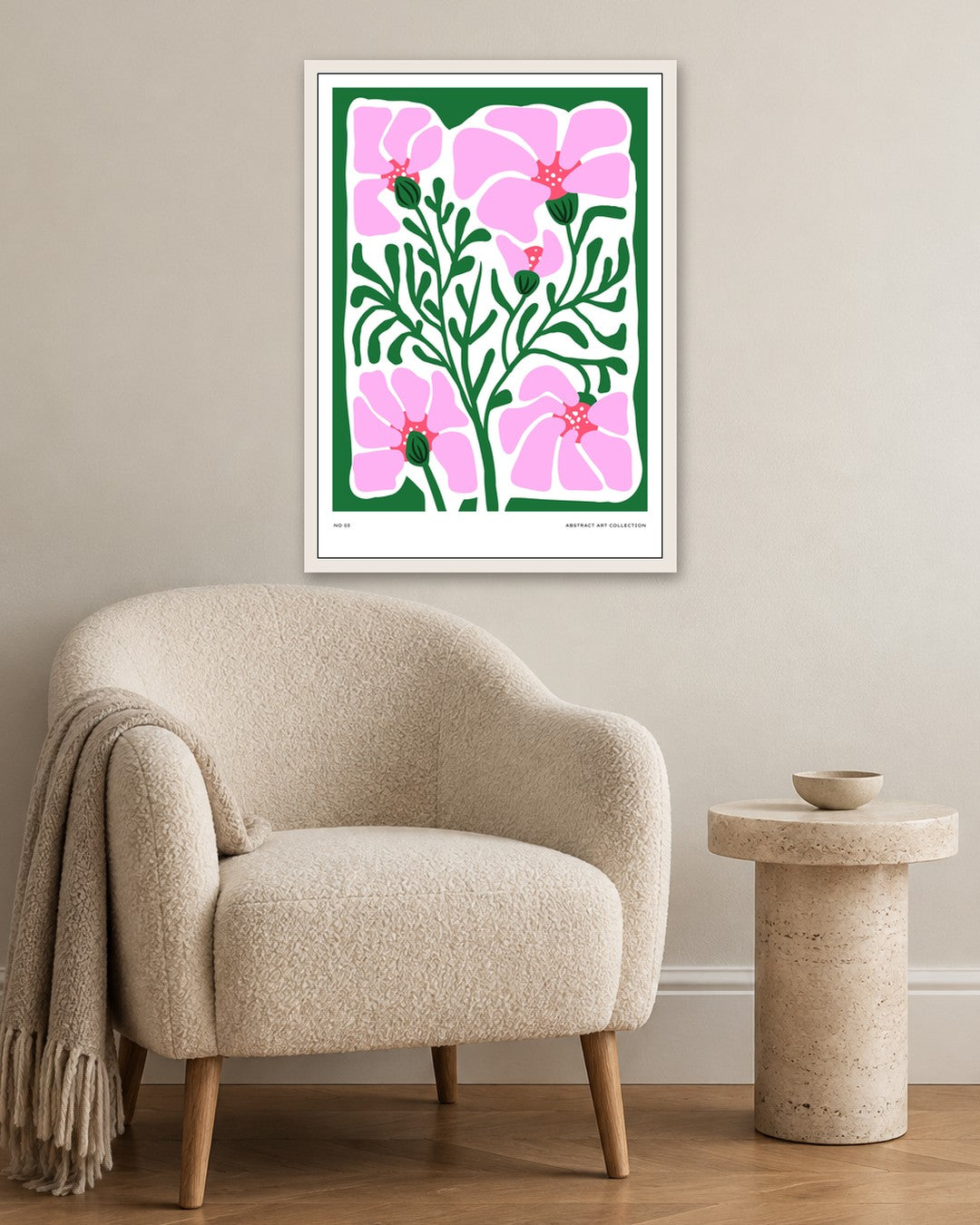 SENT Studio - Aesthetic Poster No. 3 - white frame in a room