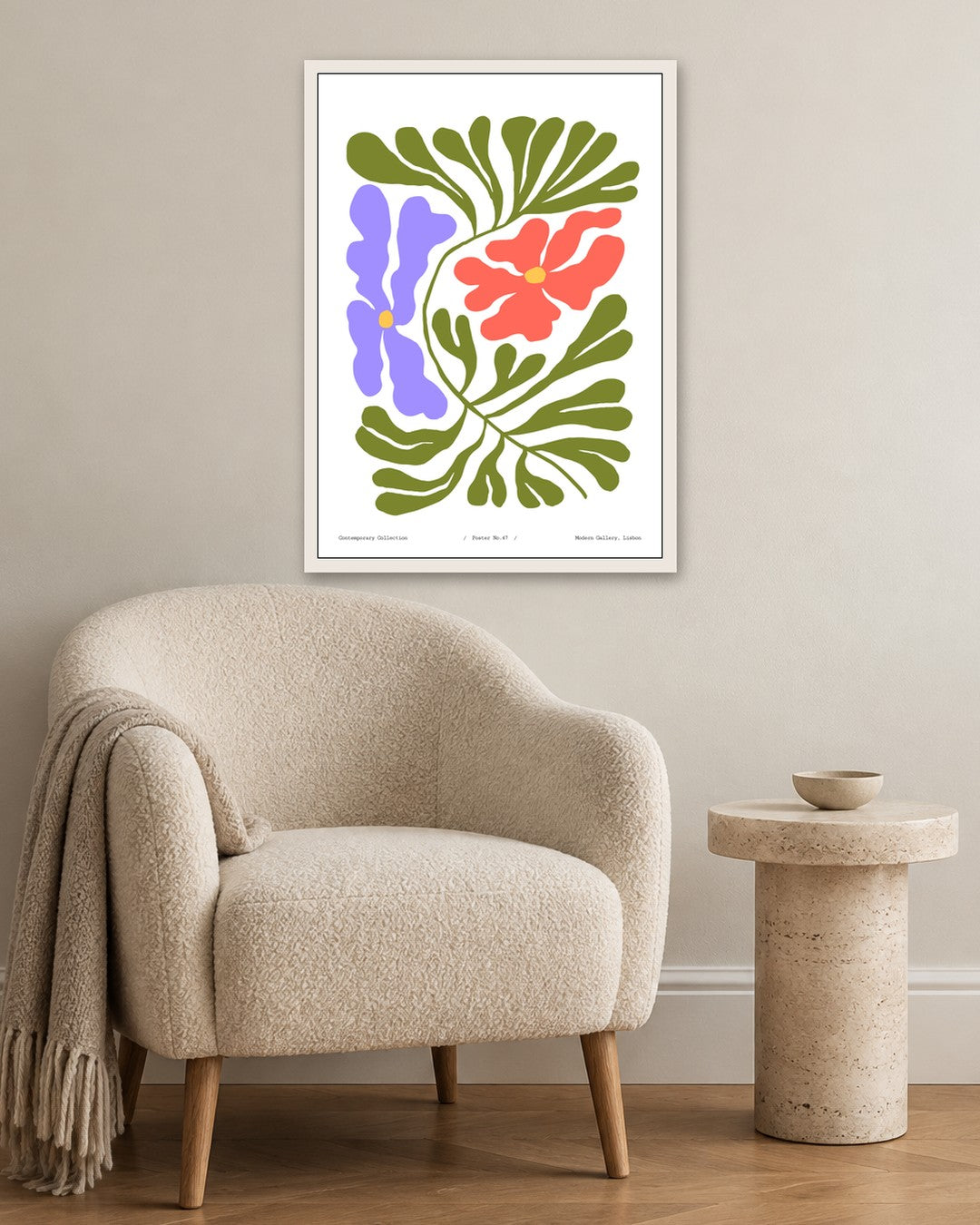 SENT Studio - Blooming Flowers Poster No. 47 - white frame in a room