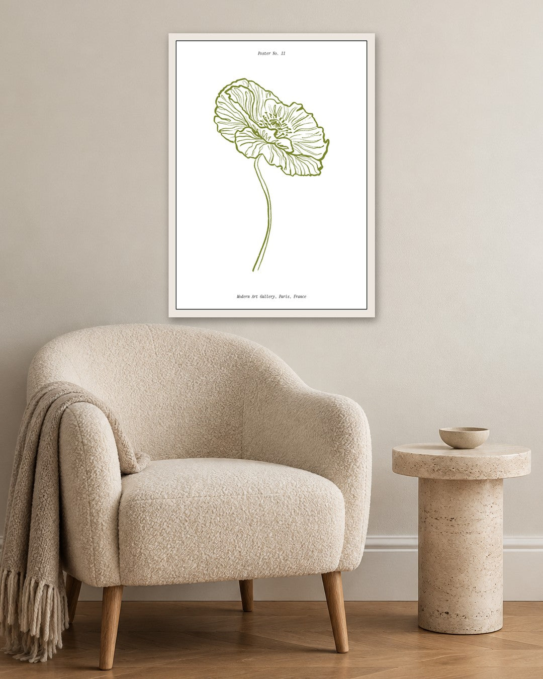 SENT Studio - Blooming Flowers Poster No. 7 - white frame in a room