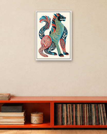 Gracie Cole - Folk Wolf - white frame in a room