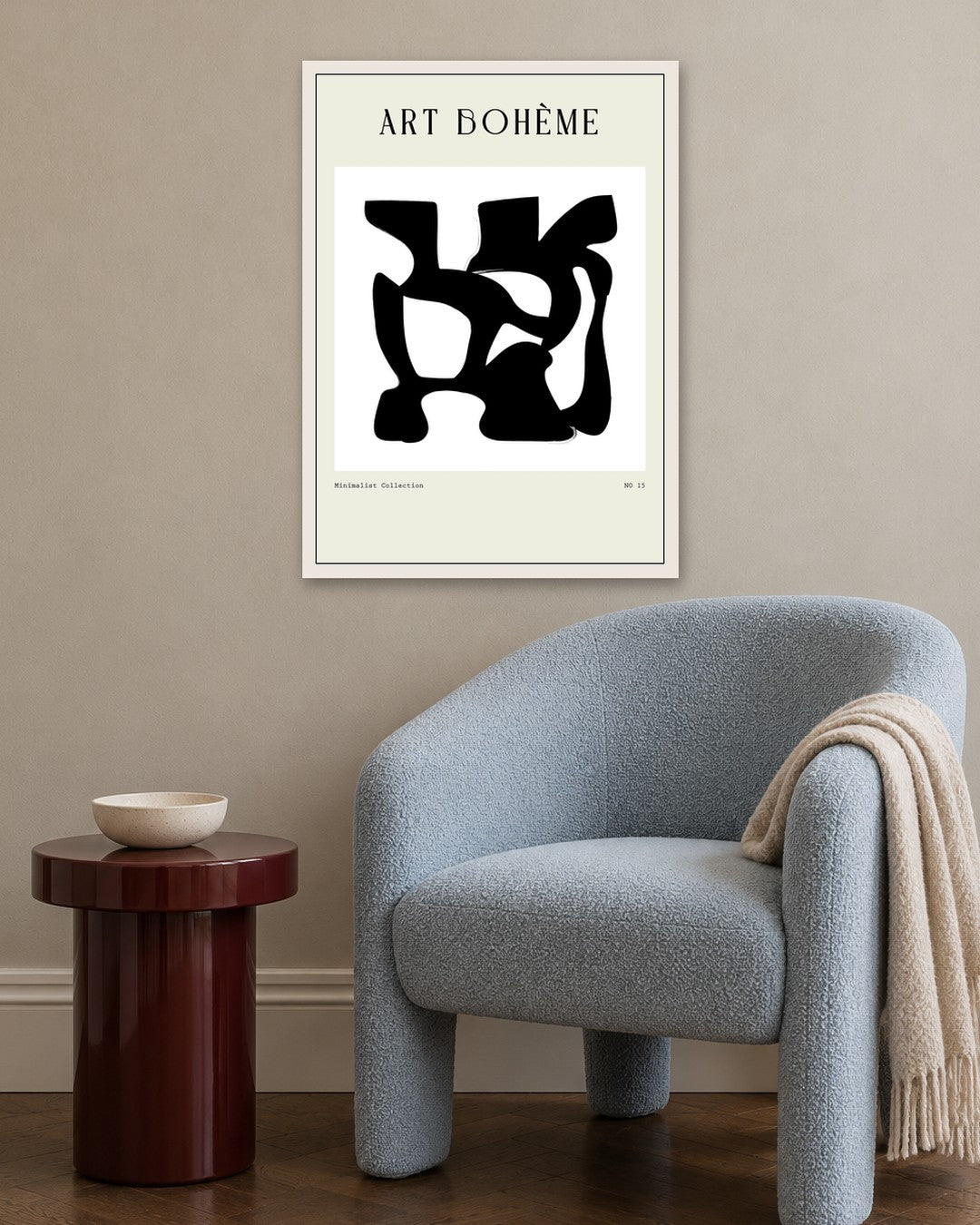 SENT Studio - Bohemian Poster No. 78 - white frame in a room