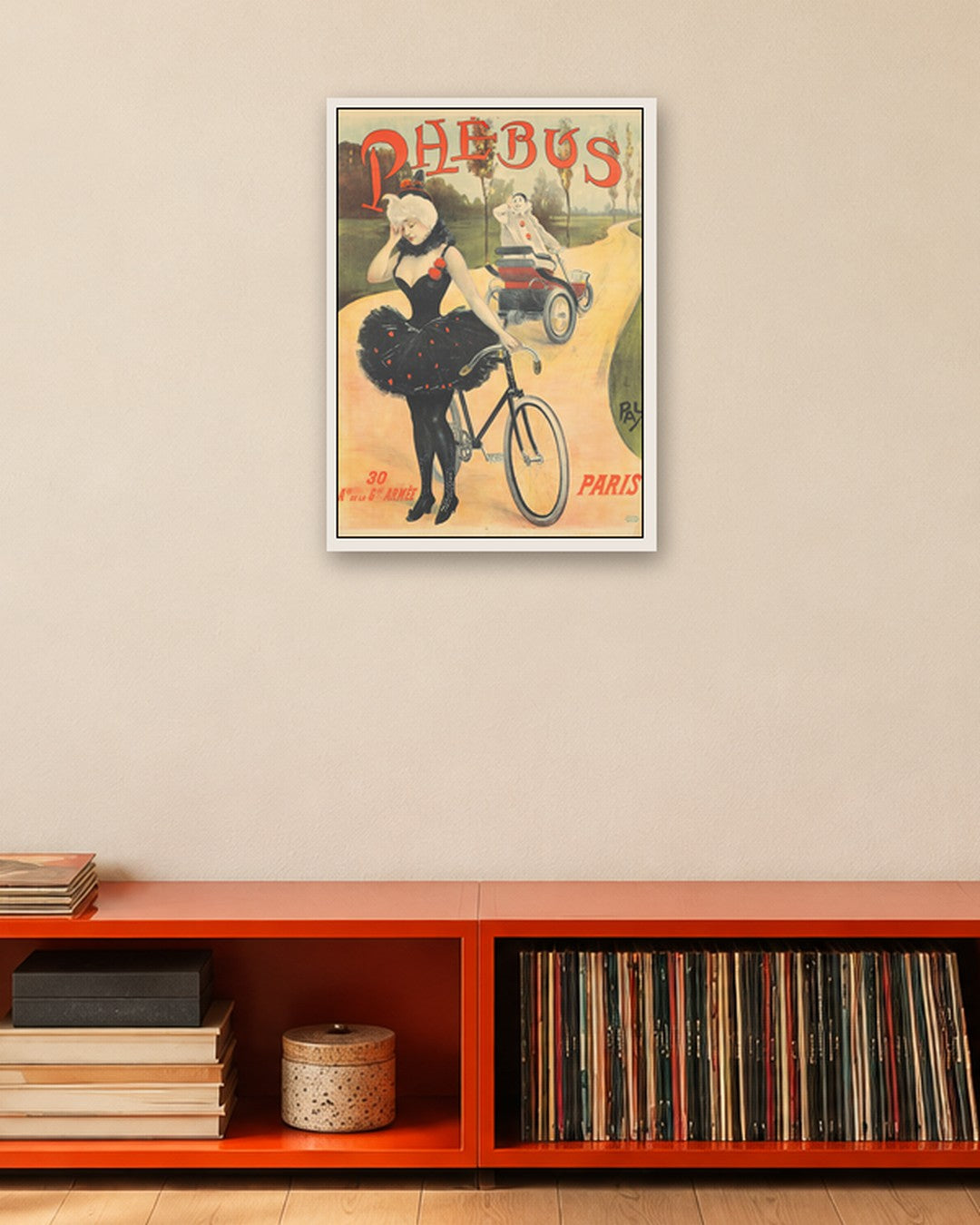Phébus - Vintage Poster (1899) - white frame in a room