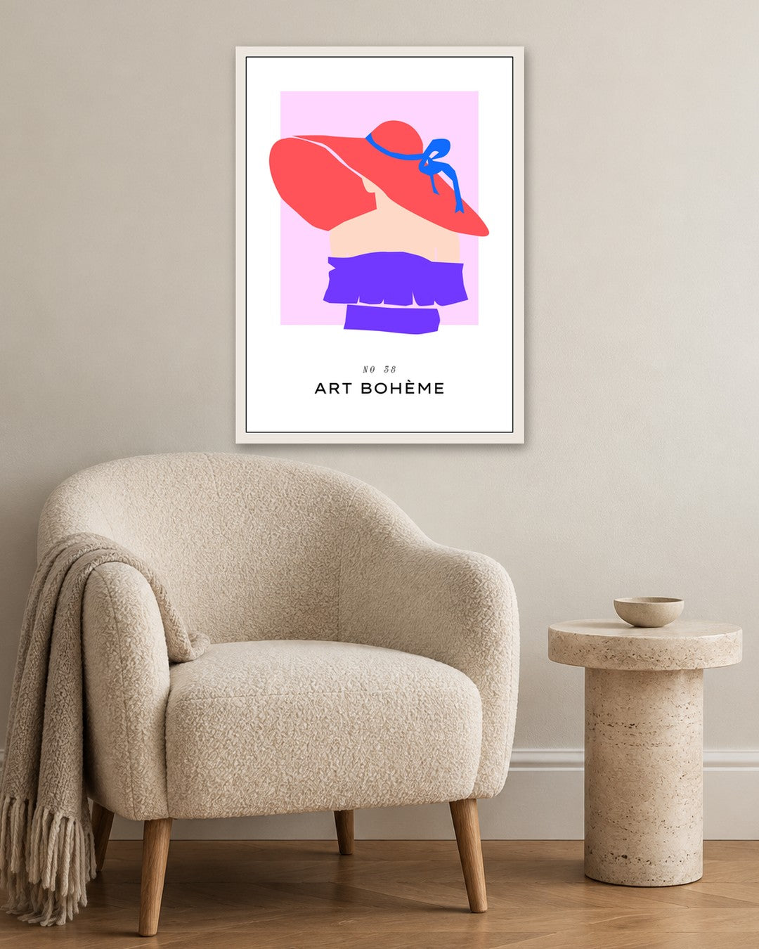 SENT Studio - Abstract Poster No. 55 - white frame in a room