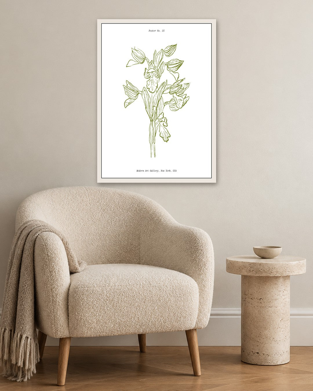 SENT Studio - Blooming Flowers Poster No. 25 - white frame in a room