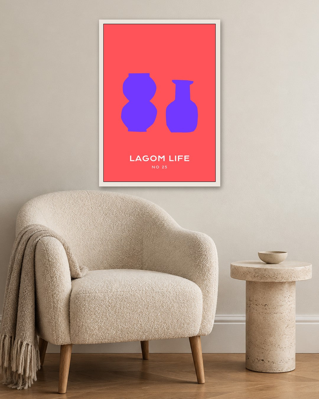 SENT Studio - Abstract Poster No. 3 - white frame in a room
