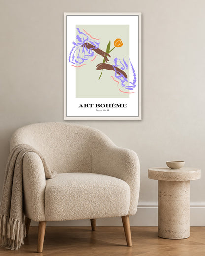 SENT Studio - Blooming Flowers Poster No. 10 - white frame in a room