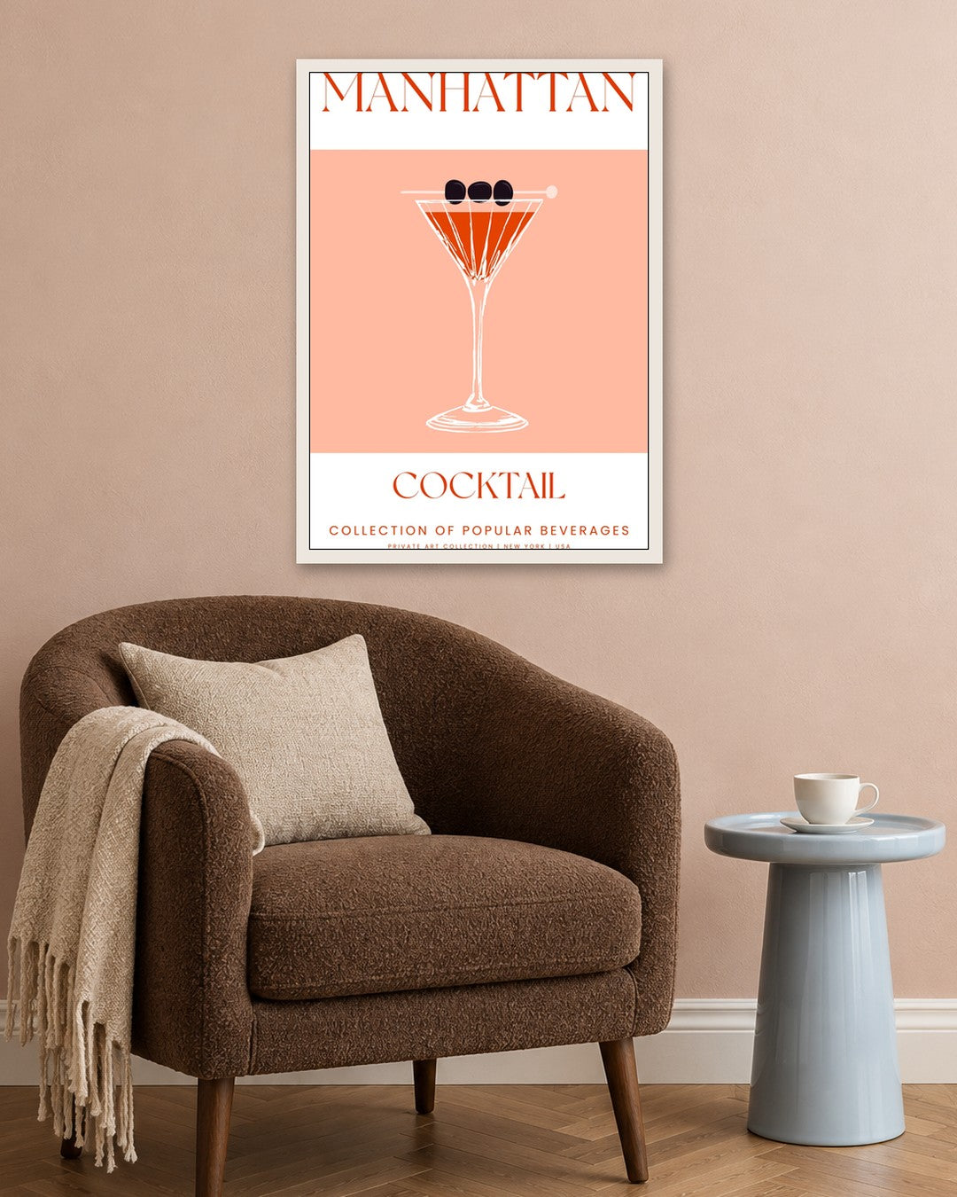 SENT Studio - Cocktail Poster No. 11 - white frame in a room