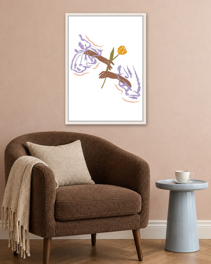 SENT Studio - Blooming Flowers Poster No. 44 - white frame in a room