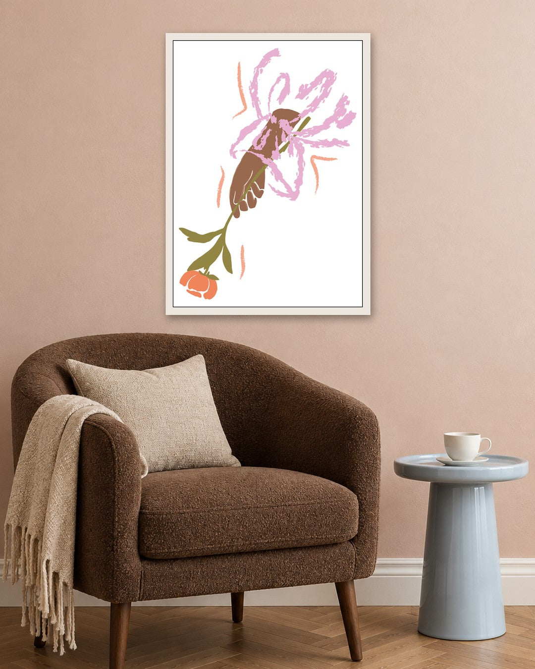 SENT Studio - Blooming Flowers Poster No. 52 - white frame in a room
