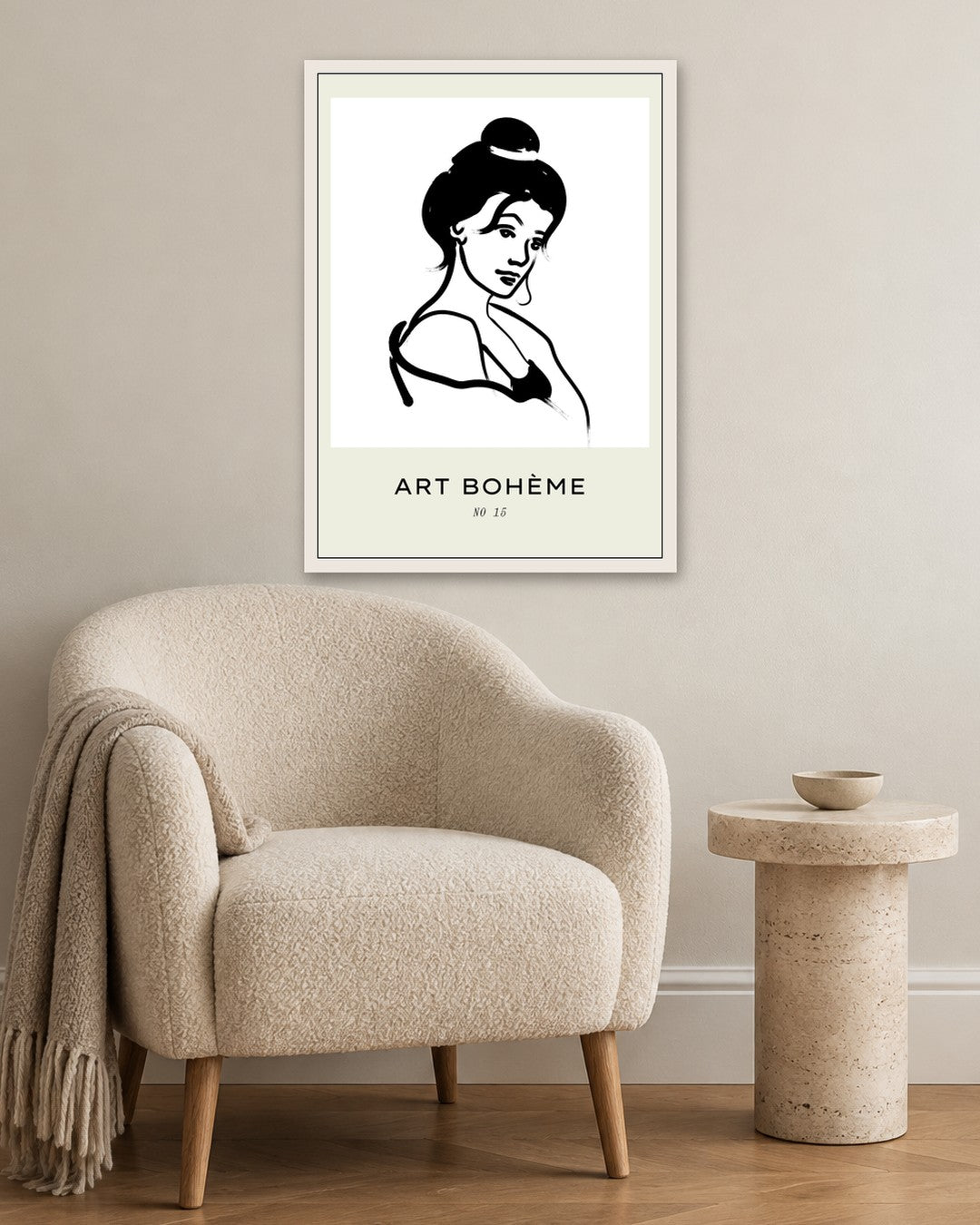 SENT Studio - Bohemian Poster No. 32 - white frame in a room