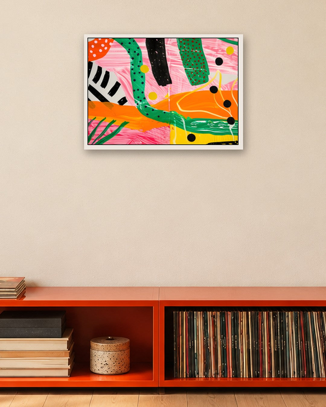 SENT Studio - Abstract Shapes No. 30 - white frame in a room