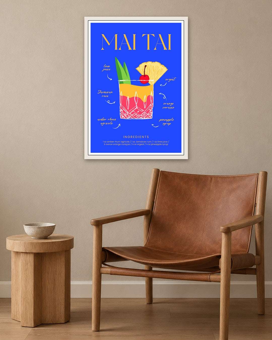 SENT Studio - Cocktail Poster No. 48 - white frame in a room