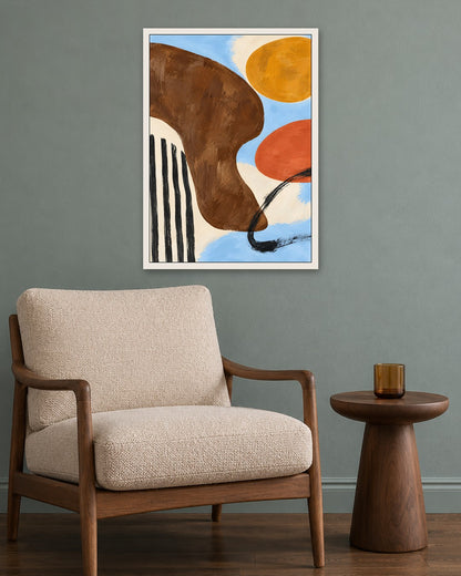 Elise Rowan - Earth and Sky - white frame in a room