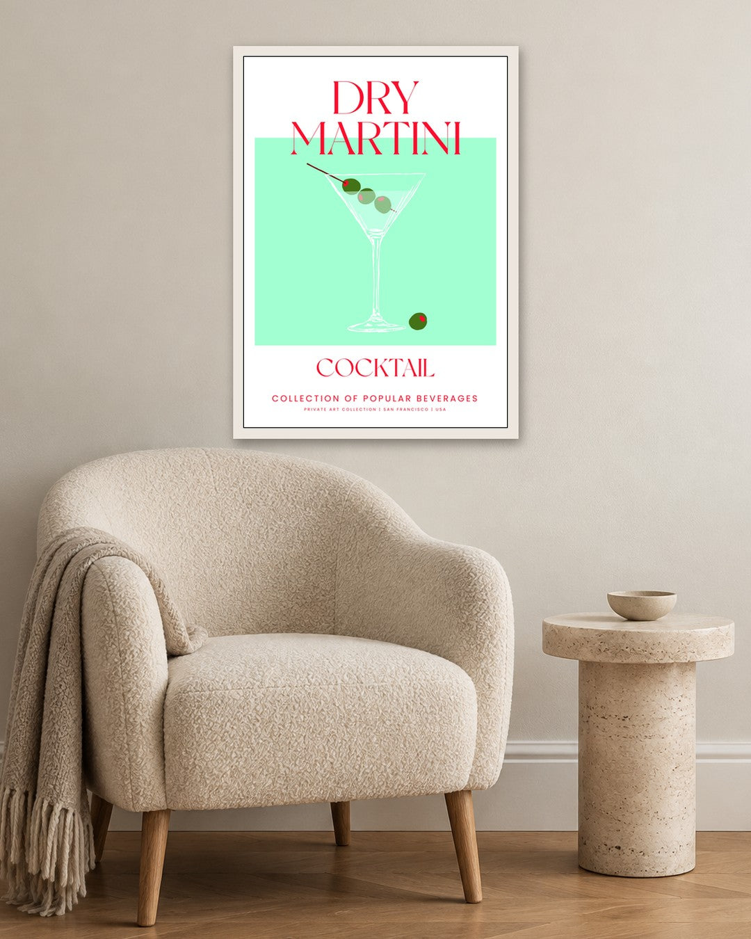 SENT Studio - Cocktail Poster No. 16 - white frame in a room