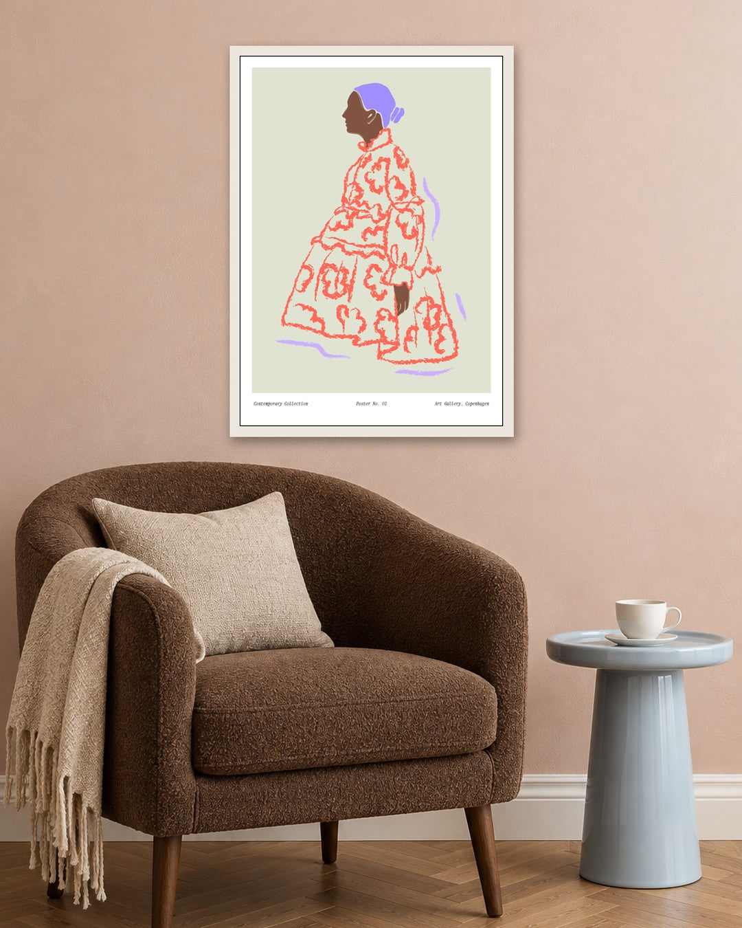 SENT Studio - Blooming Flowers Poster No. 1 - white frame in a room