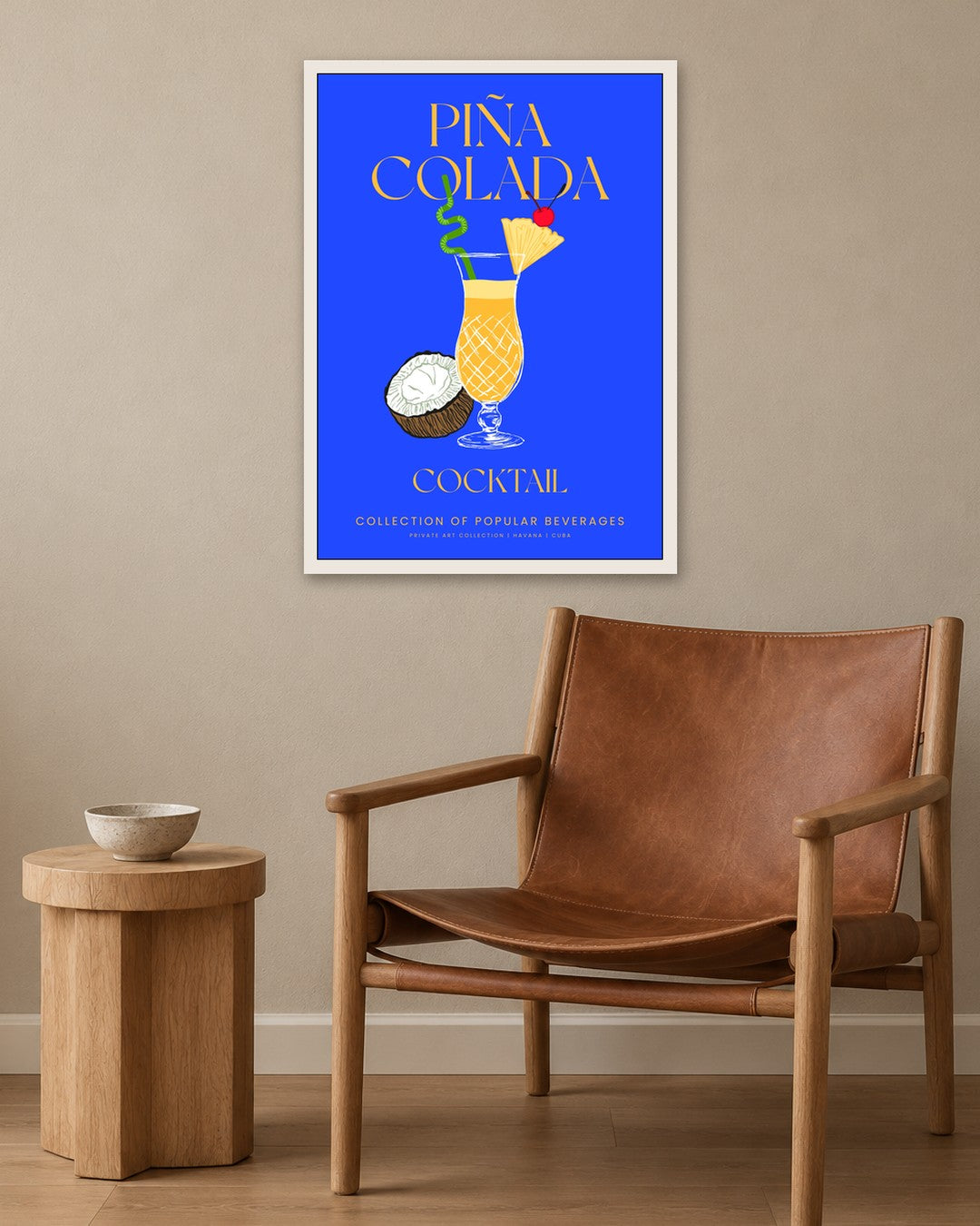 SENT Studio - Cocktail Poster No. 2 - white frame in a room