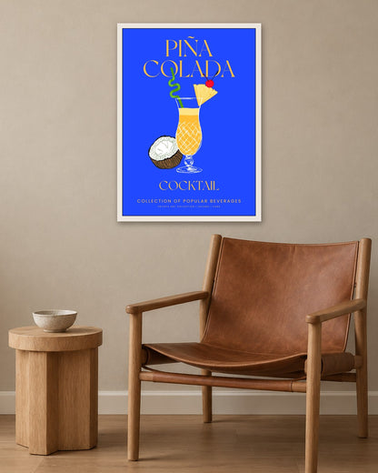 SENT Studio - Cocktail Poster No. 2 - white frame in a room