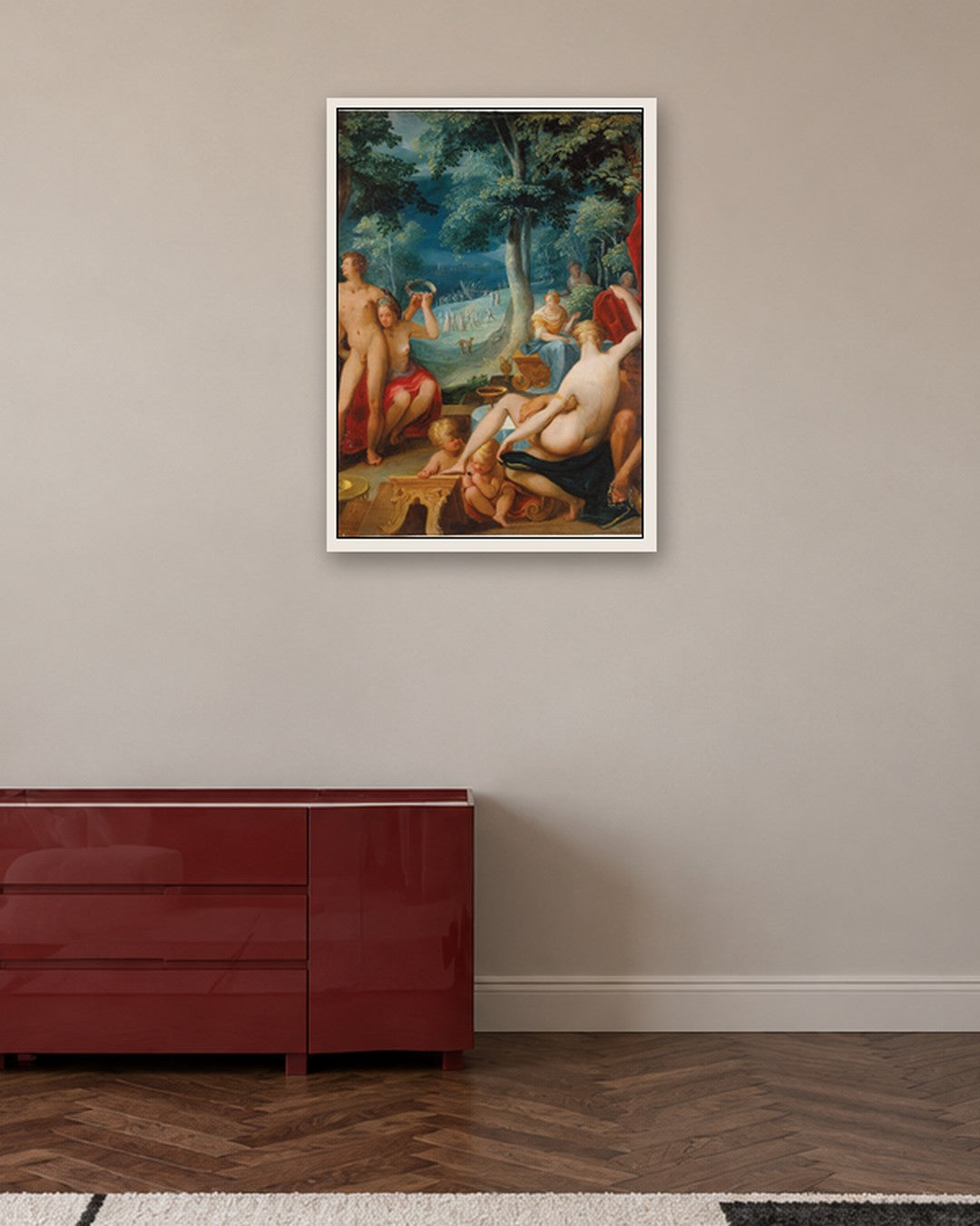 Renaissance Masters - Feast in the Garden - white frame in a room