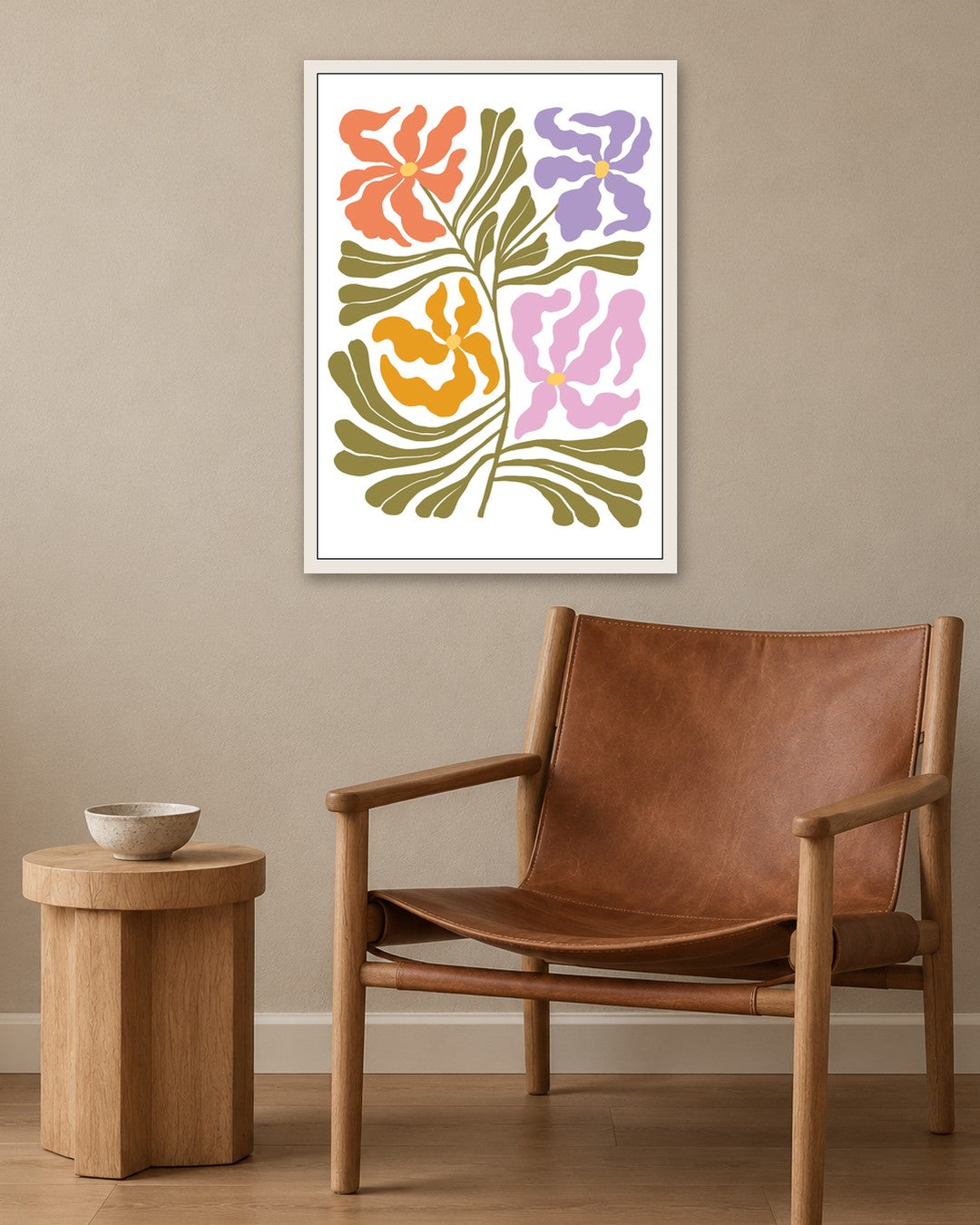 SENT Studio - Blooming Flowers Poster No. 48 - white frame in a room