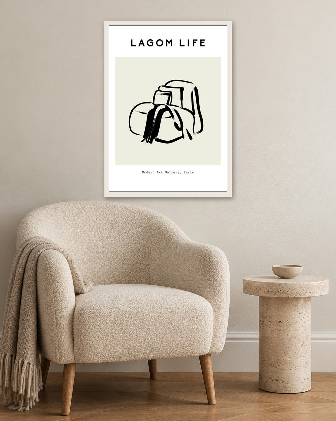 SENT Studio - Bohemian Poster No. 44 - white frame in a room