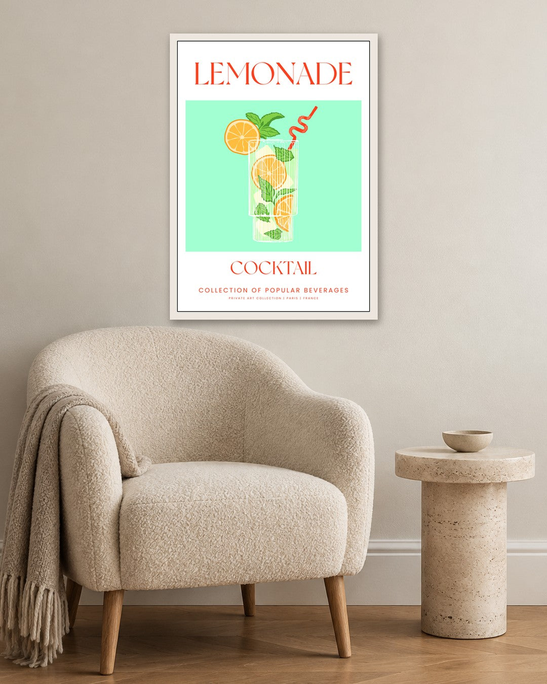 SENT Studio - Cocktail Poster No. 12 - white frame in a room