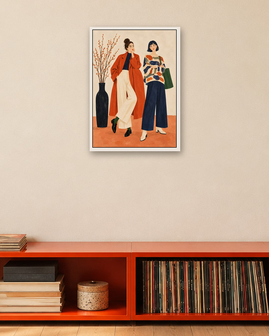 John Smart - Weekend Walkers - white frame in a room