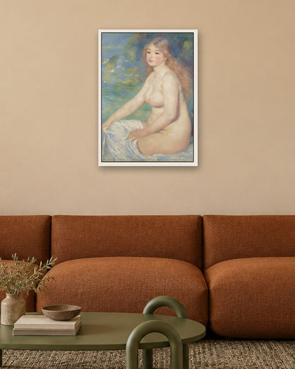 Pierre-Auguste Renoir - Seated Bather - white frame in a room