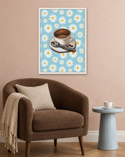 SENT Studio - Daisy Coffee - white frame in a room