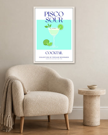 SENT Studio - Cocktail Poster No. 18 - white frame in a room