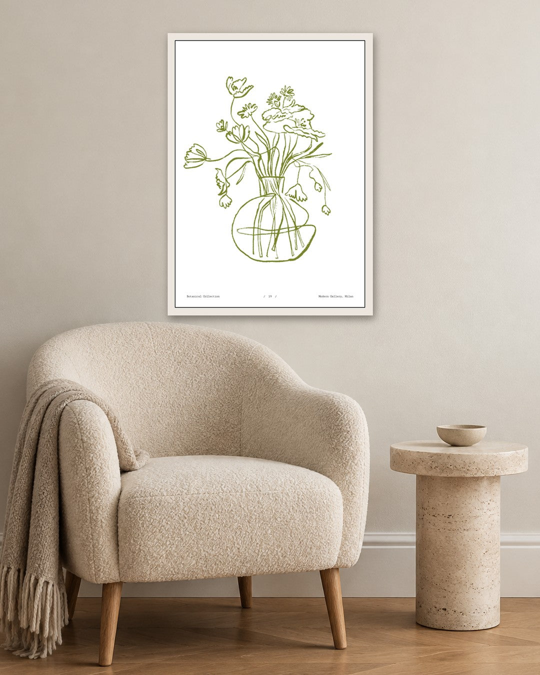 SENT Studio - Blooming Flowers Poster No. 19 - white frame in a room