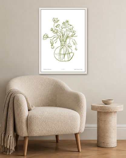 SENT Studio - Blooming Flowers Poster No. 19 - white frame in a room