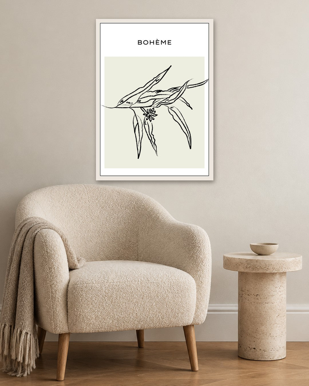 SENT Studio - Bohemian Poster No. 68 - white frame in a room