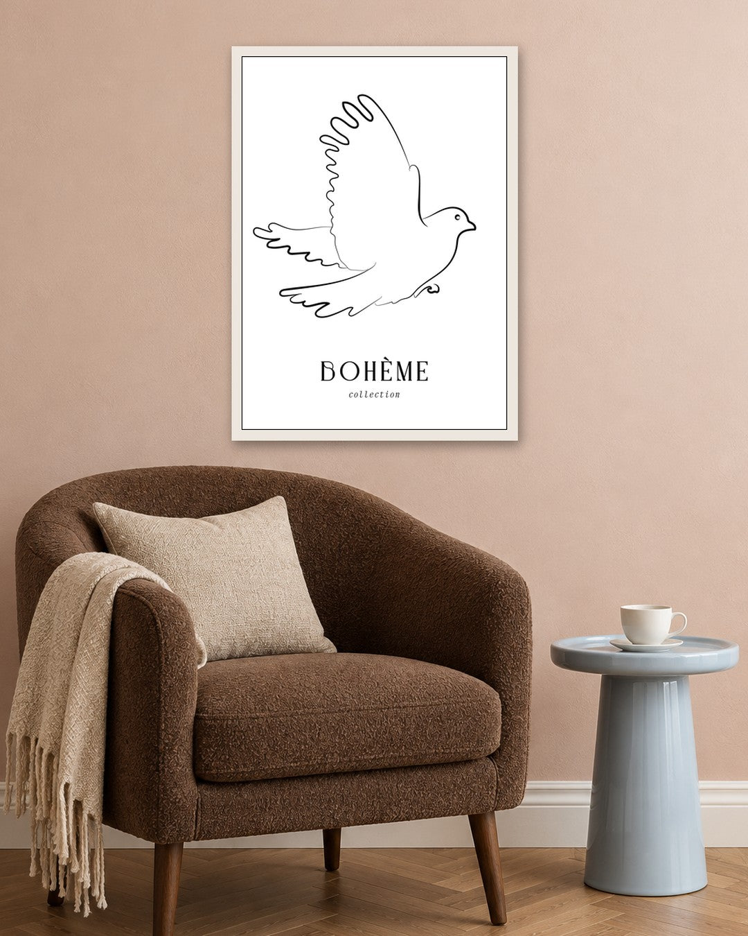 SENT Studio - Bohemian Poster No. 20 - white frame in a room