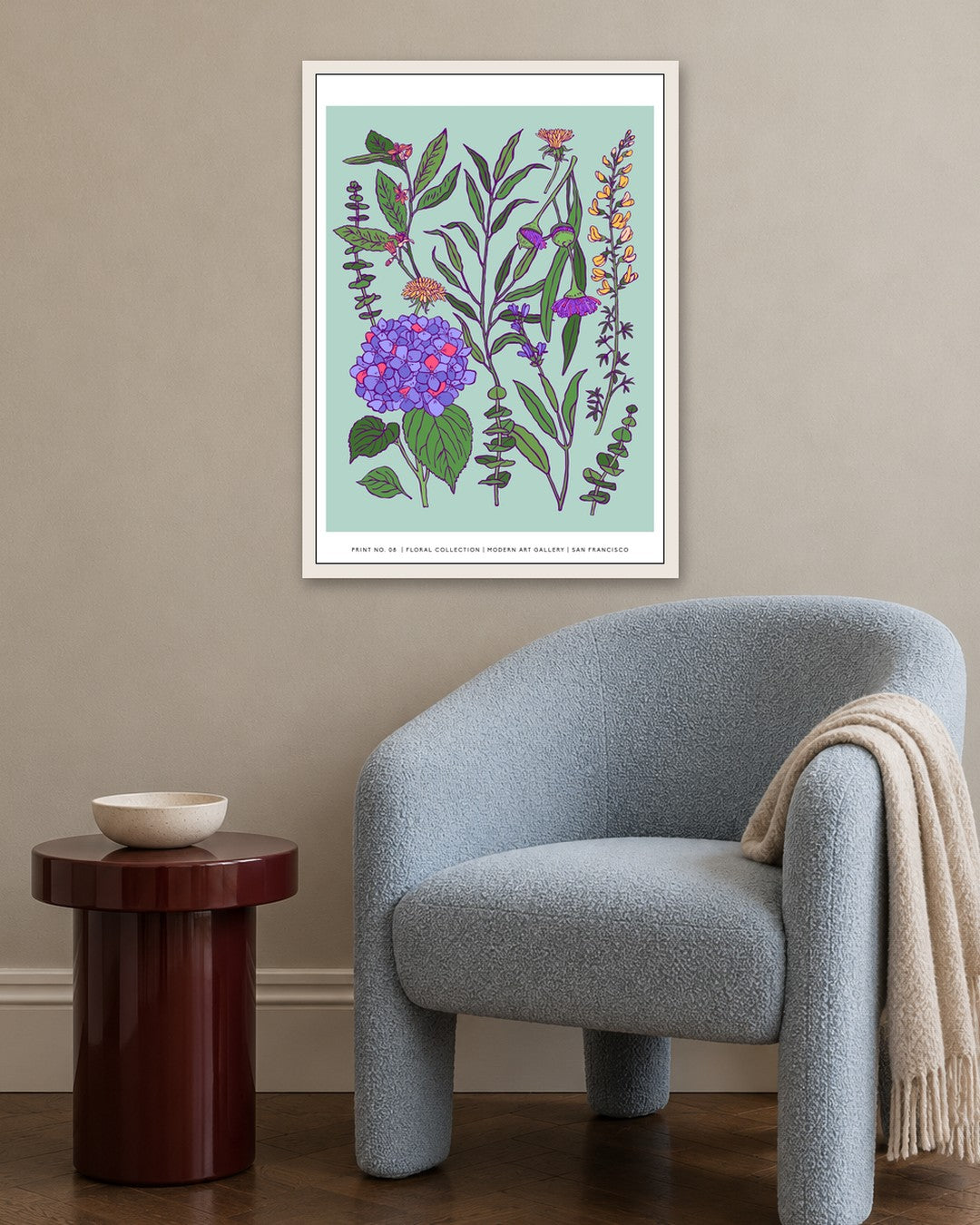 SENT Studio - Flower Poster No. 8 - white frame in a room