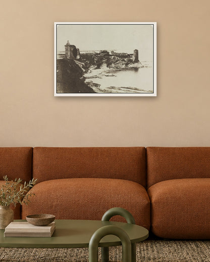 David Octavius Hill - St. Andrews Castle, from the Southeast - white frame in a room