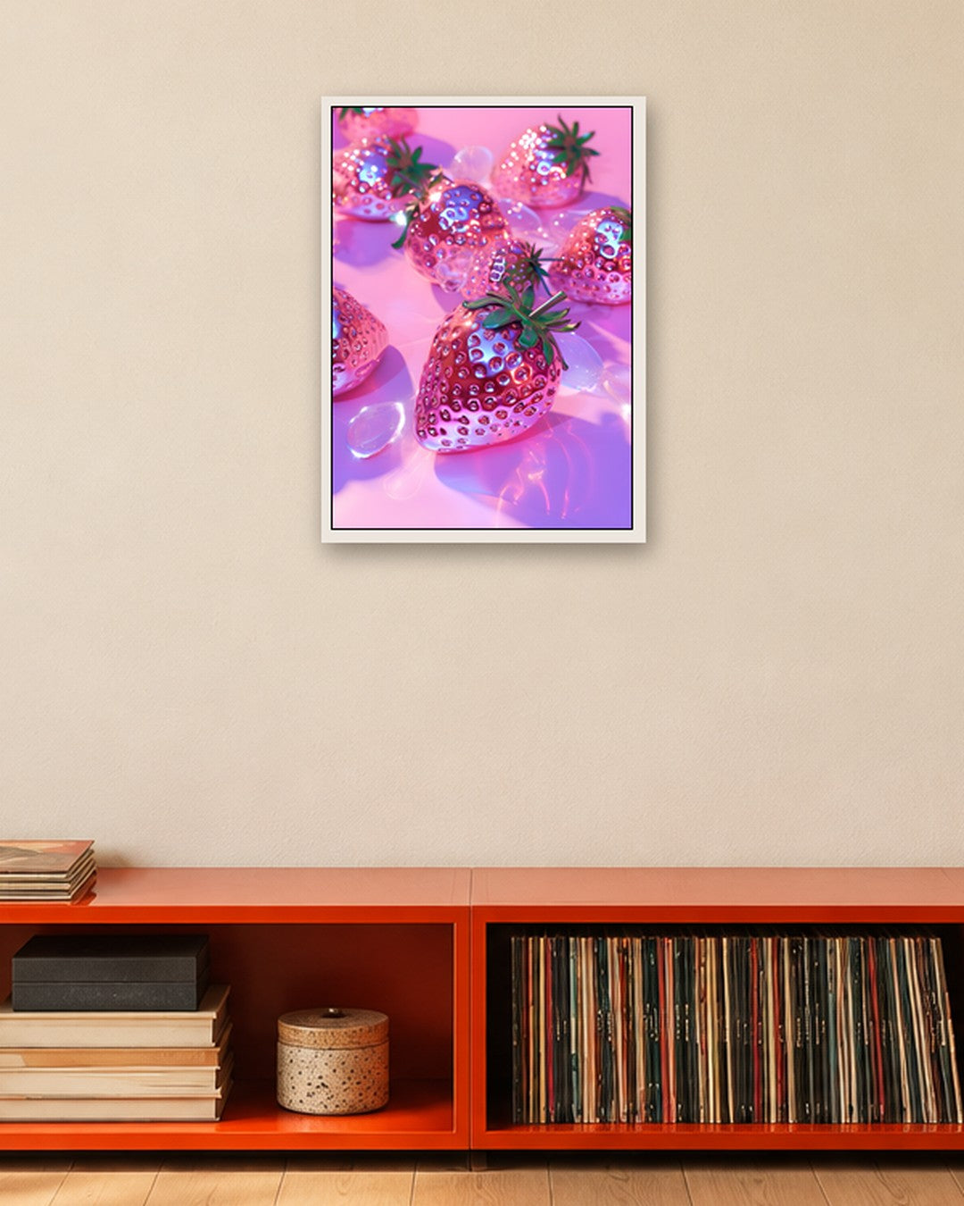 SENT Studio - Strawberries - white frame in a room