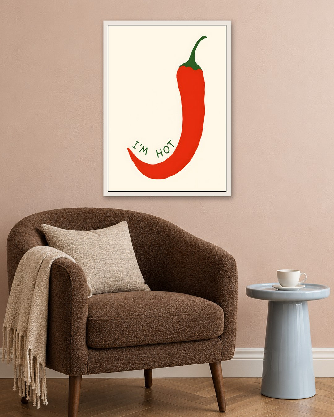 Gracie Cole - I'm Hot - white frame in a room