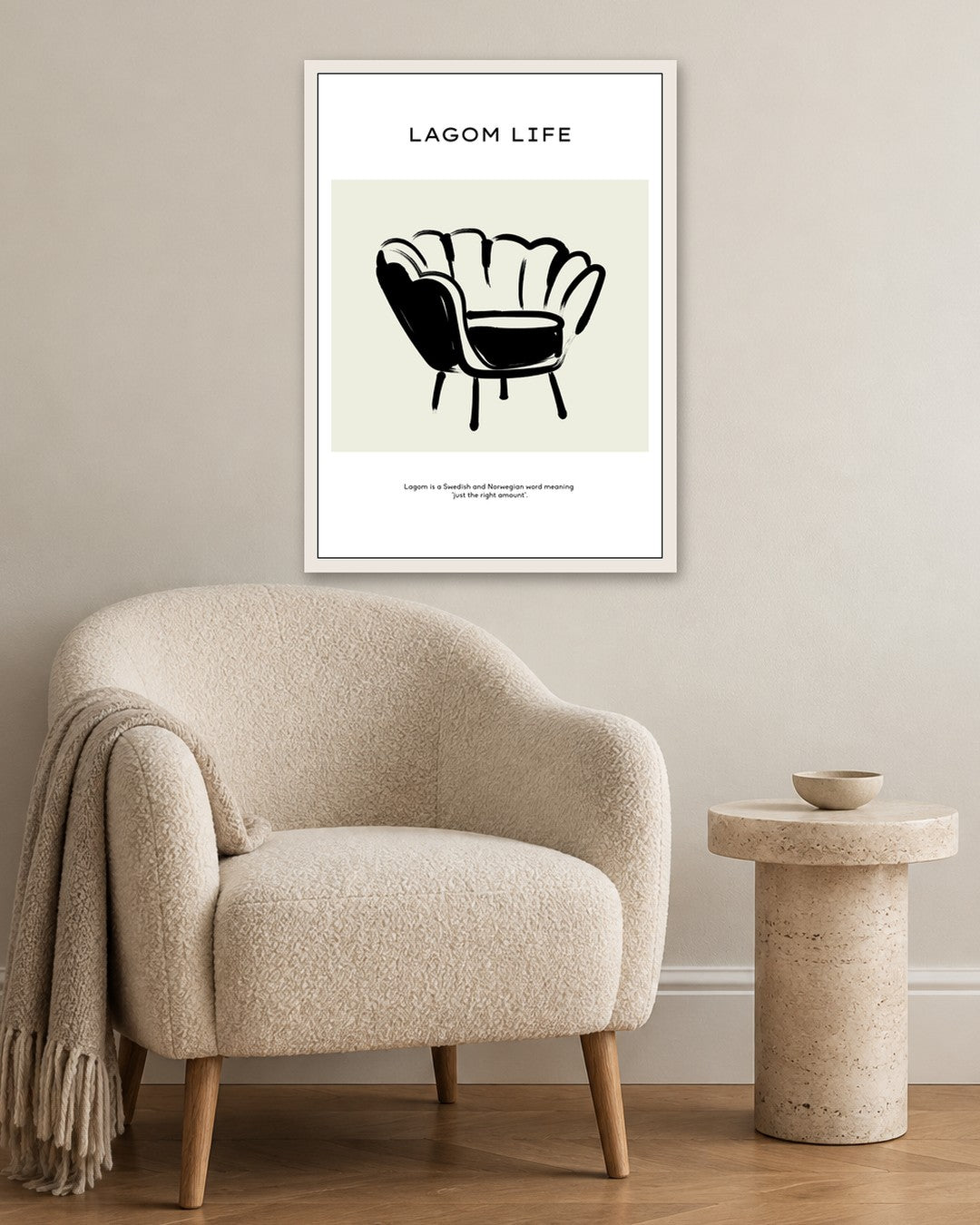 SENT Studio - Bohemian Poster No. 65 - white frame in a room