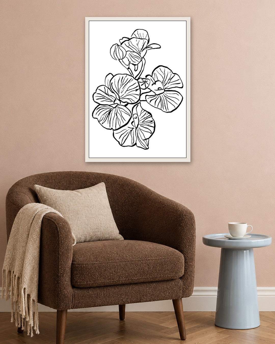 SENT Studio - Blooming Flowers Poster No. 8 - white frame in a room