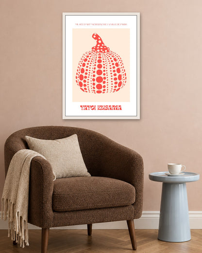 SENT Studio - Red Polka Pumpkin - white frame in a room