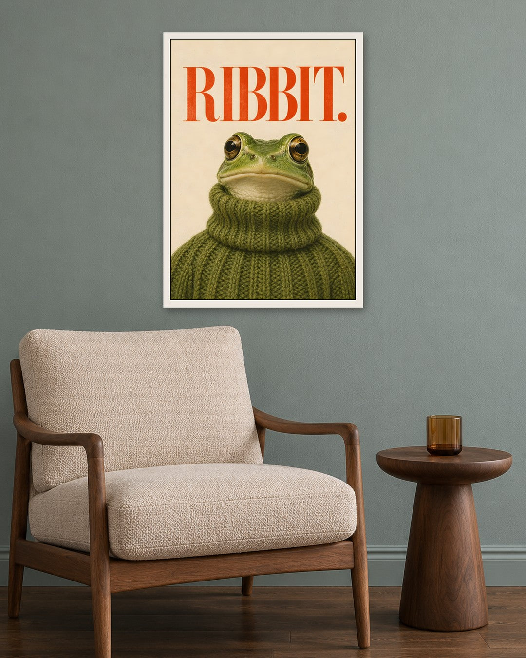 Paige Hilton - Ribbit - white frame in a room