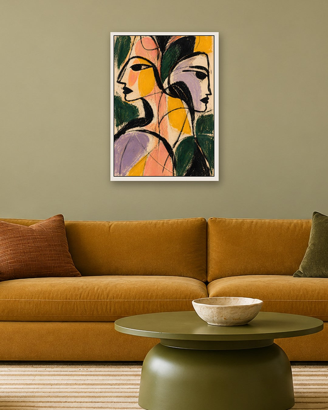 Faris Mcgee - A Detailed Close Up Abstract Expressionist Painti - white frame in a room